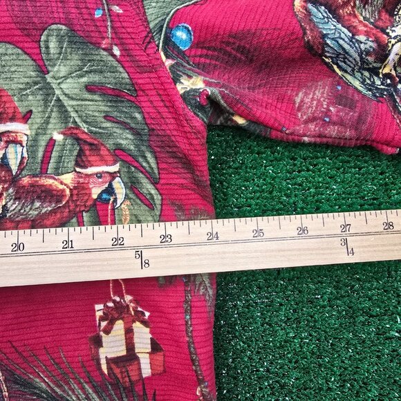 Clearwater Polo Shirt Mens XL Red‎  Golf Parrot Christmas Palm Tree Beach AOP - Picture 3 of 6